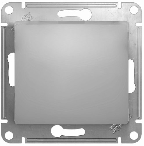 Переключатель без рамки Systeme Electric Glossa 1-кл. проходной алюминий картинка